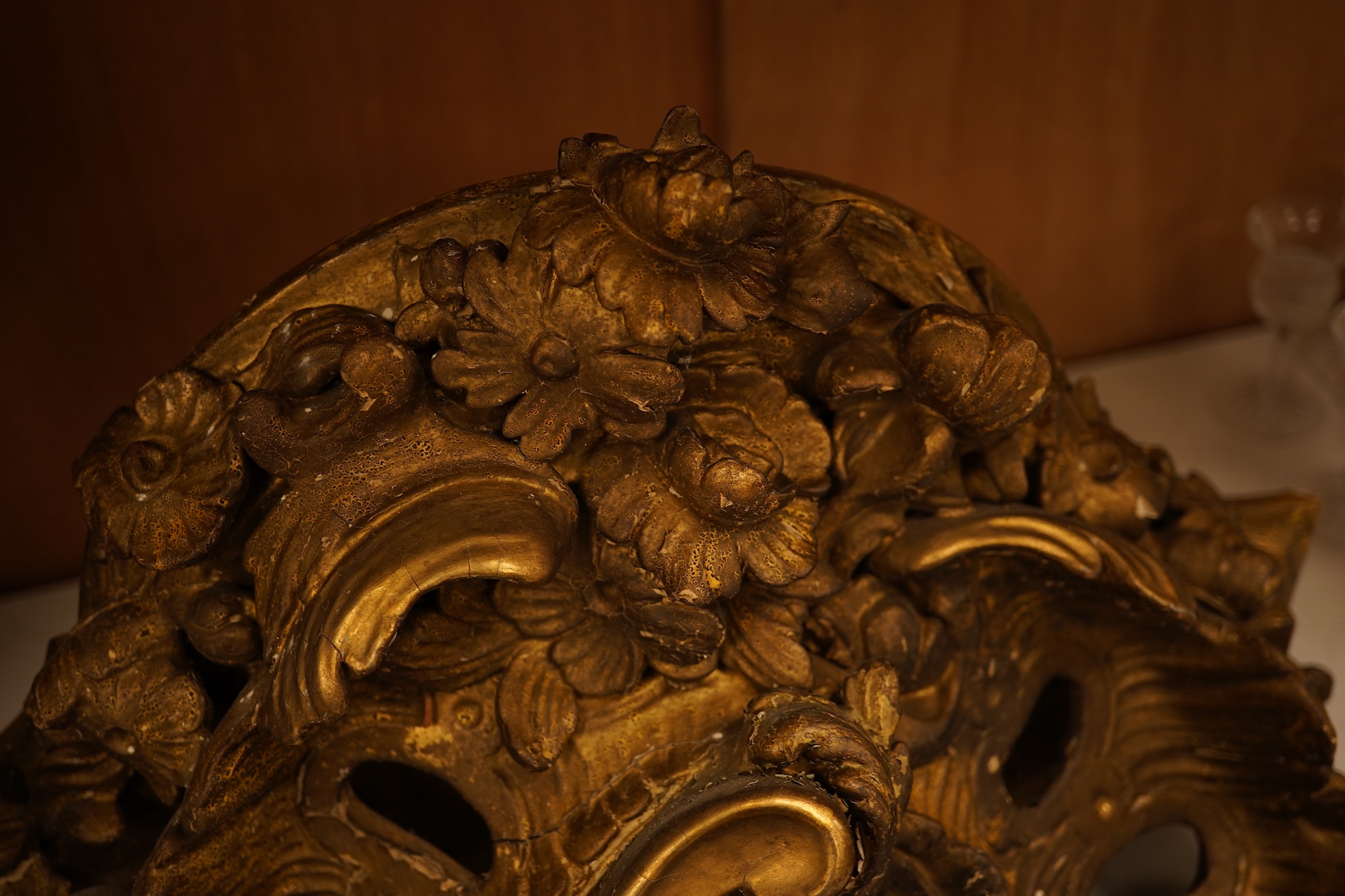 A Rococo style gilt wall bracket, 43cm high